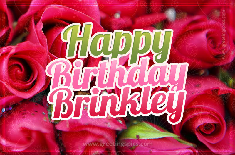 Happy Birthday Brinkley beautiful Image with red roses