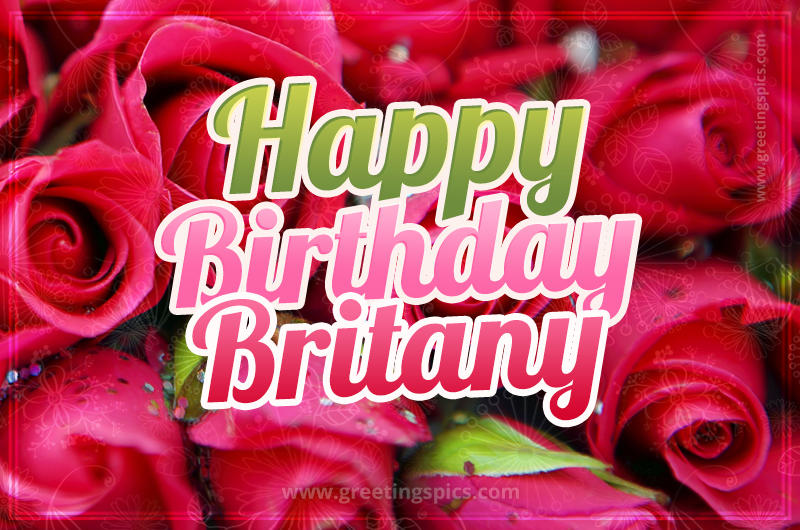 Happy Birthday Britany beautiful Image with red roses