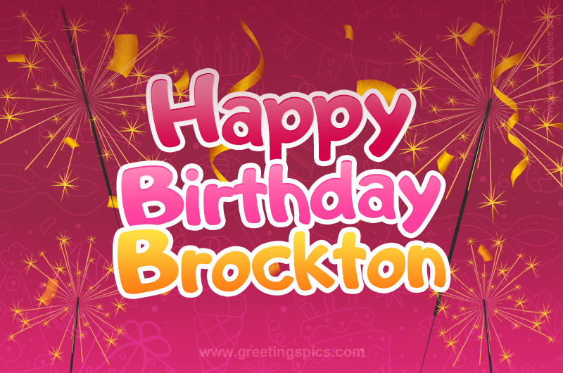 Happy Birthday Brockton Image with sparklers