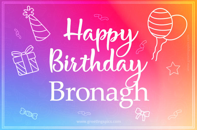 Colorful Happy Birthday Card For Bronagh