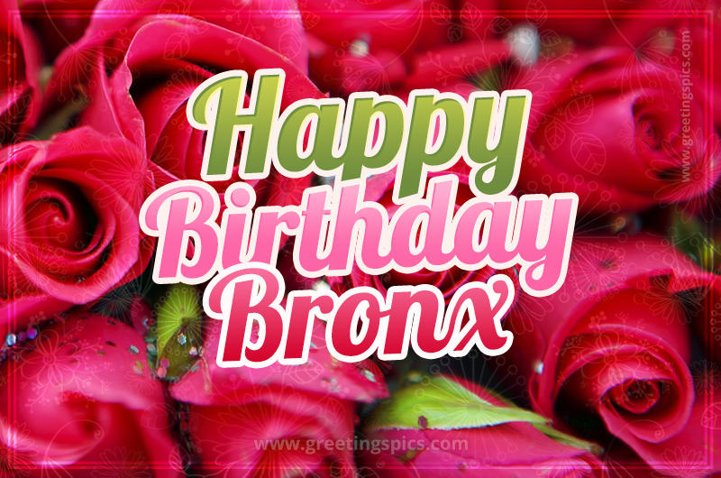 Happy Birthday Bronx beautiful Image with red roses