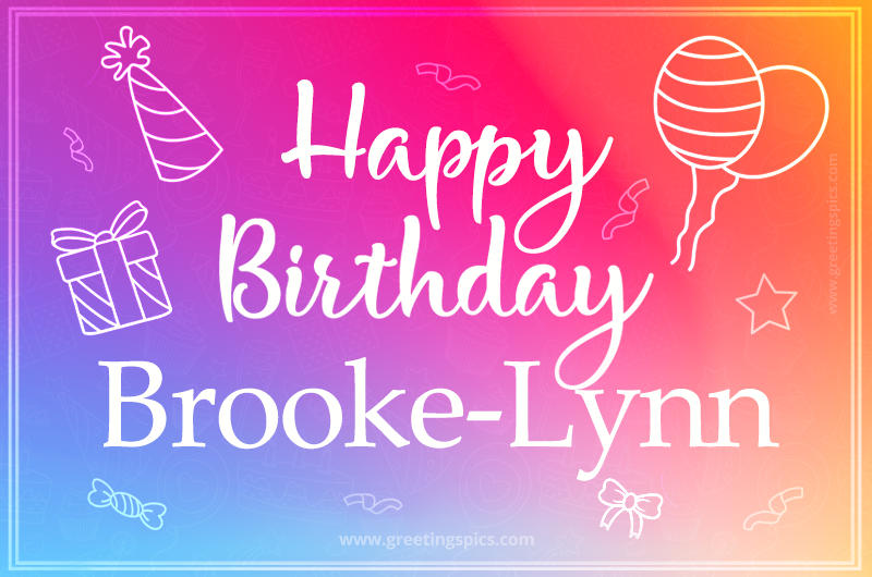 Colorful Happy Birthday Card For Brooke-Lynn