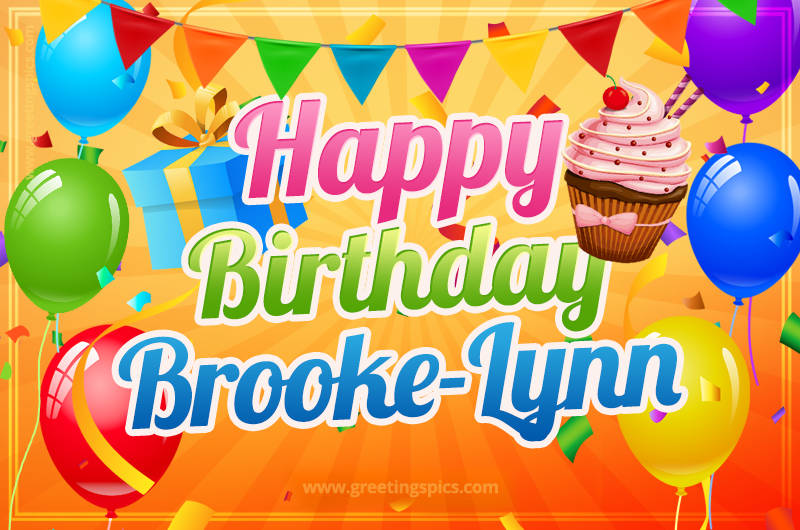 Happy Birthday Brooke-Lynn eCard with gift box and cupcake