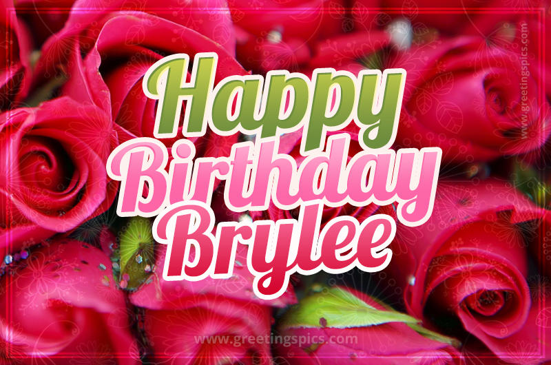 Happy Birthday Brylee beautiful Image with red roses