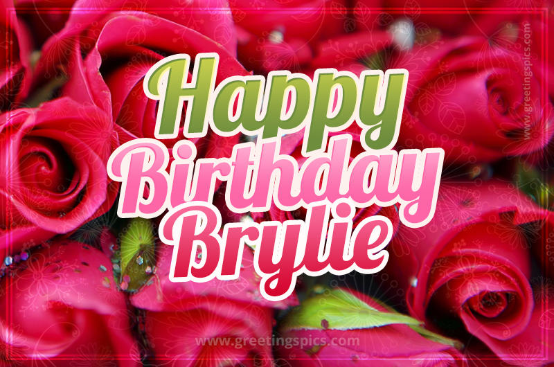 Happy Birthday Brylie beautiful Image with red roses