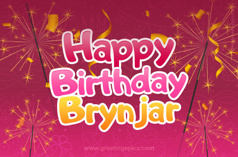 Happy Birthday Brynjar Image with sparklers