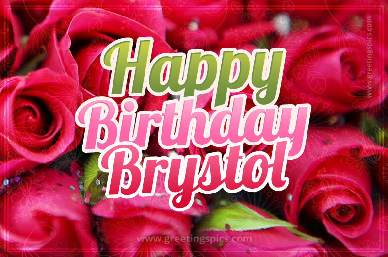 Happy Birthday Brystol beautiful Image with red roses