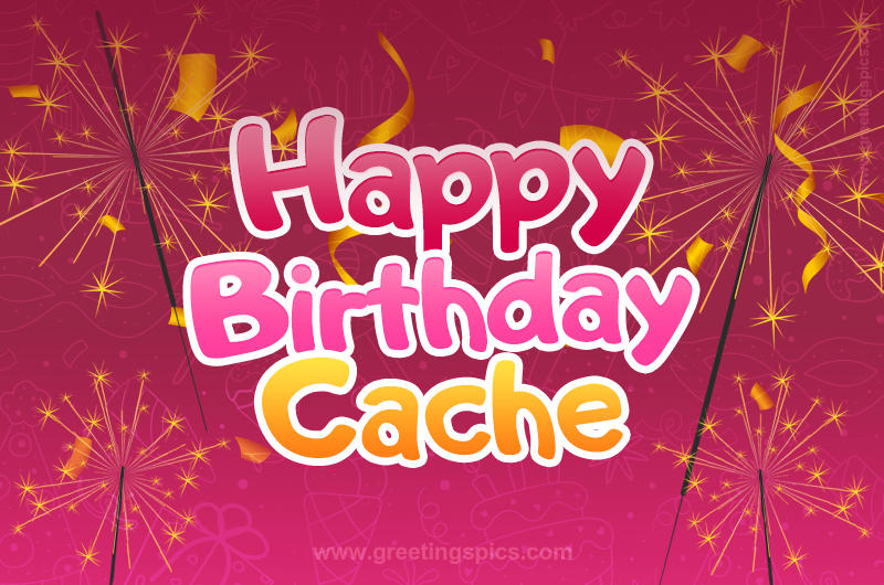 Happy Birthday Cache Image with sparklers