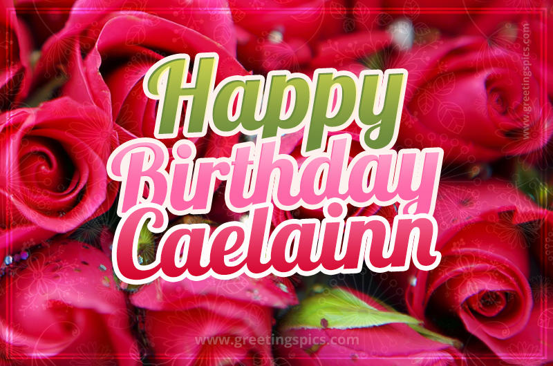 Happy Birthday Caelainn beautiful Image with red roses