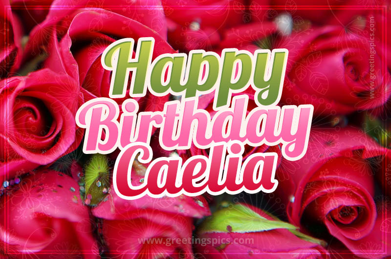 Happy Birthday Caelia beautiful Image with red roses