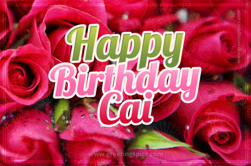 Happy Birthday Cai beautiful Image with red roses