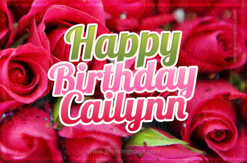 Happy Birthday Cailynn beautiful Image with red roses