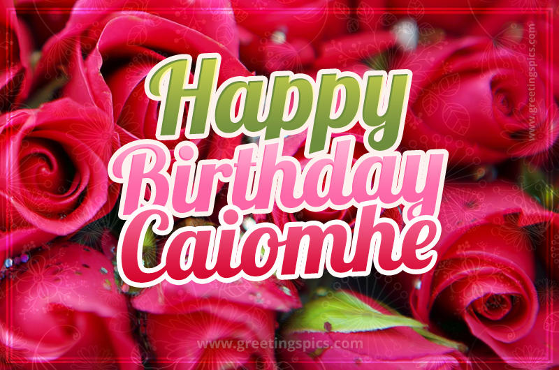 Happy Birthday Caiomhe beautiful Image with red roses