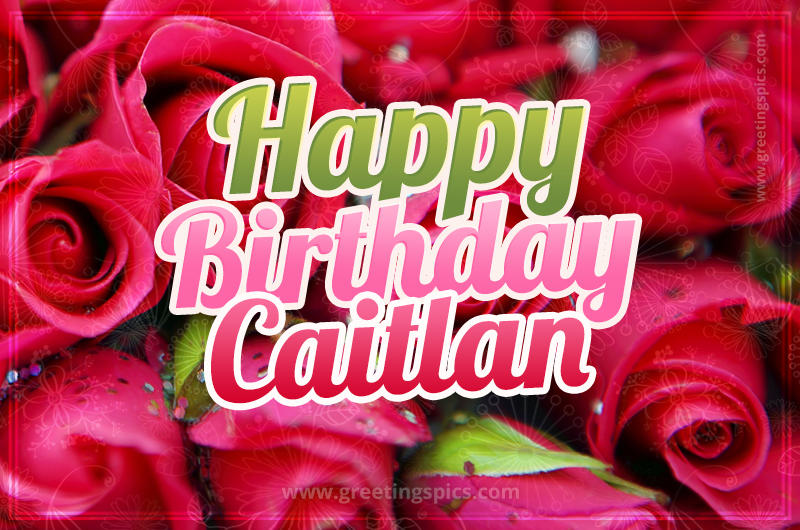 Happy Birthday Caitlan beautiful Image with red roses