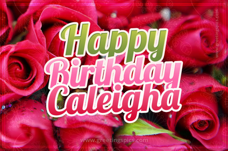 Happy Birthday Caleigha beautiful Image with red roses