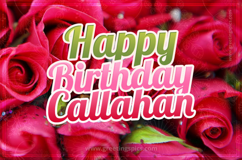 Happy Birthday Callahan beautiful Image with red roses