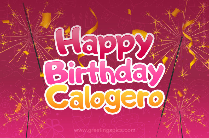 Happy Birthday Calogero Image with sparklers