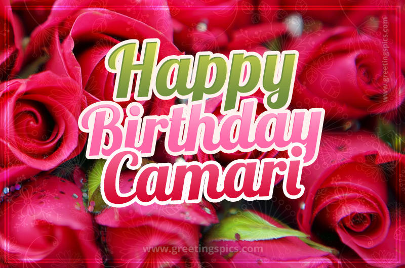 Happy Birthday Camari beautiful Image with red roses