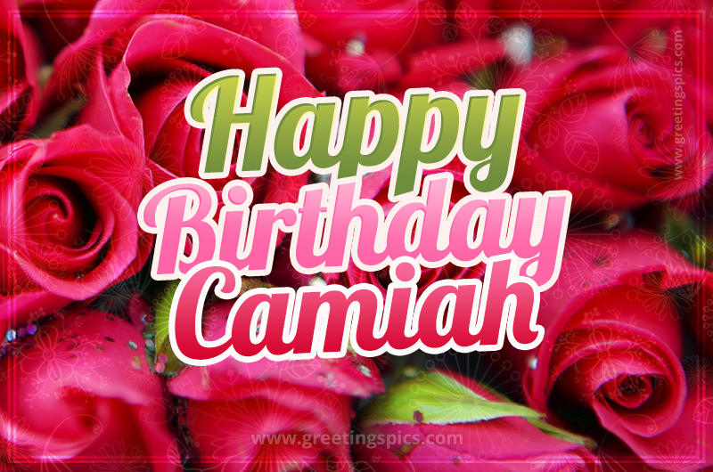 Happy Birthday Camiah beautiful Image with red roses