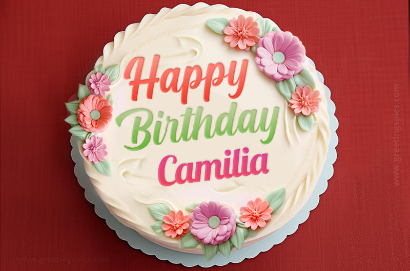 Happy Birthday Camilia Cake Image With Name