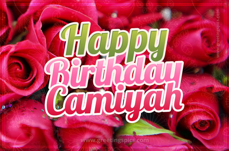 Happy Birthday Camiyah beautiful Image with red roses