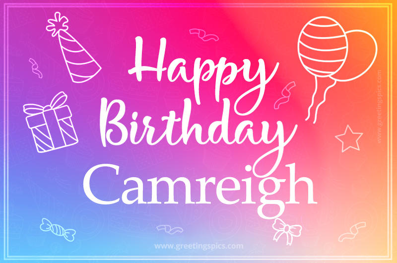 Colorful Happy Birthday Card For Camreigh