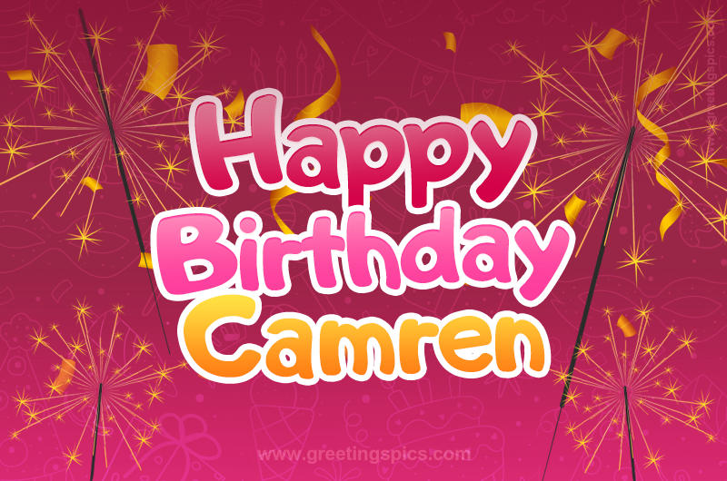 Happy Birthday Camren Image with sparklers