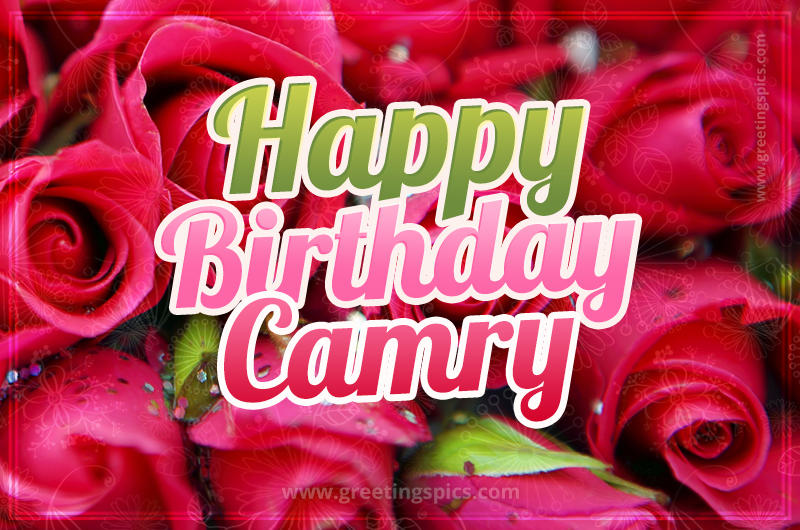 Happy Birthday Camry beautiful Image with red roses