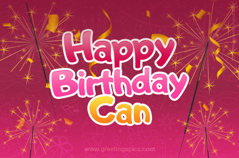 Happy Birthday Can Image with sparklers