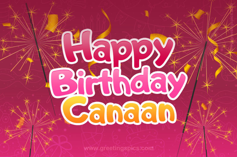 Happy Birthday Canaan Image with sparklers