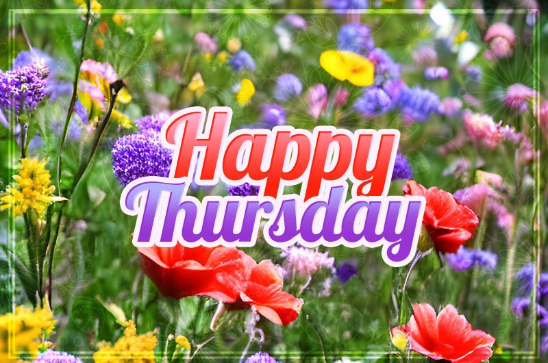 Happy Thursday Image with flowers