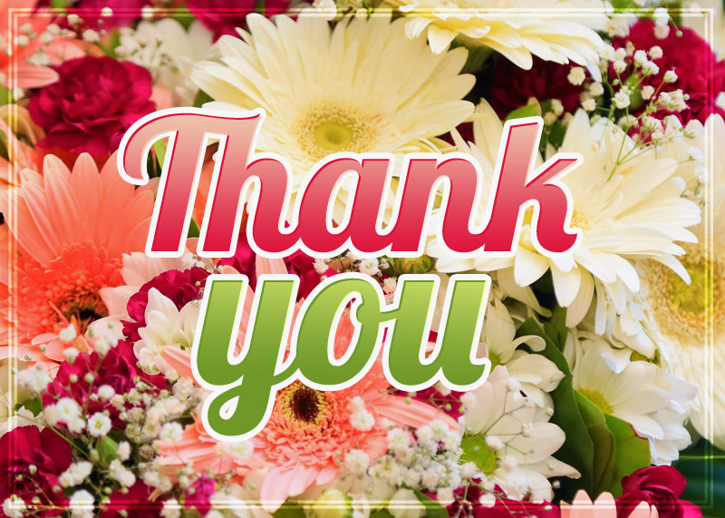 Thank You Image with flowers