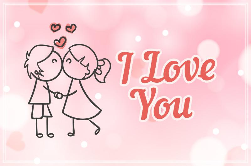 I Love You Image with boy and girl