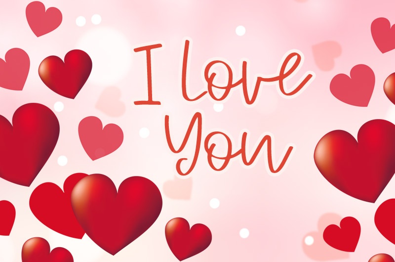 I Love You romantic Image with pink background