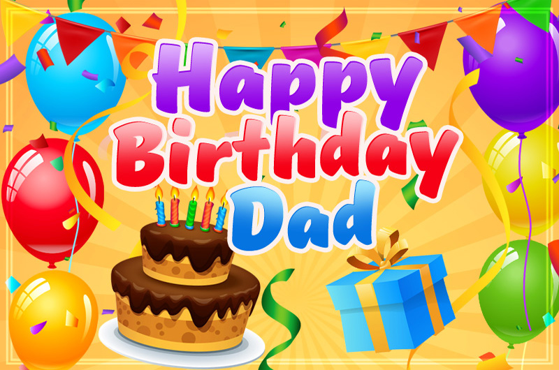 Happy Birthday Dad image with colorful background