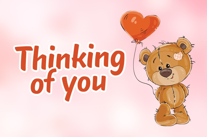 Thinking of You image with cute teddy bear