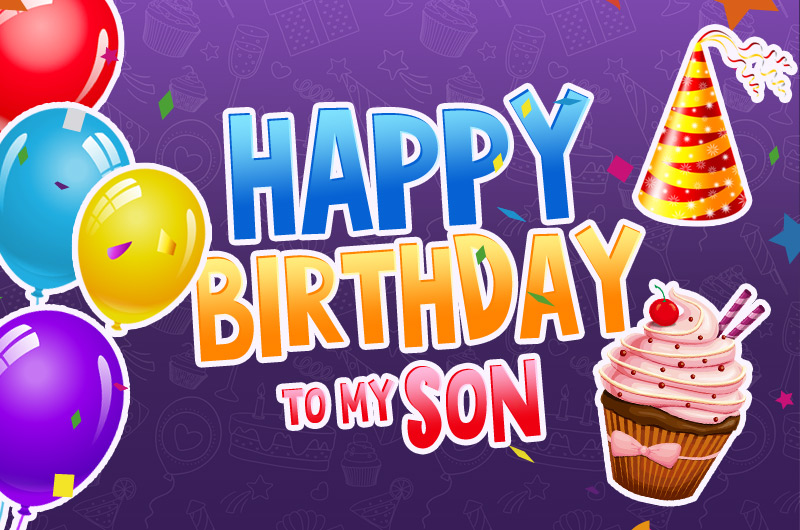 Happy Birthday Son colorful greeting card