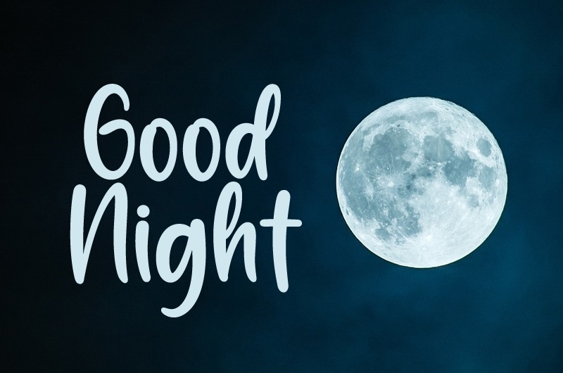 Good Night image with beautiful full moon