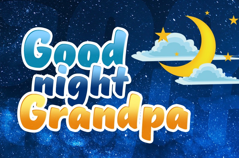 Good Night Grandpa image with crescent on night sky