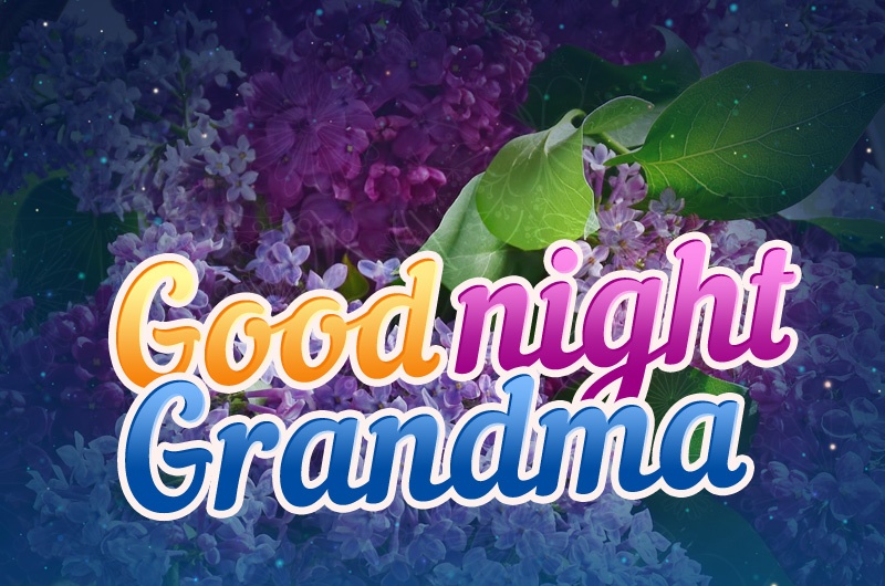 Good Night Grandma Image with beautiful flowers on the background