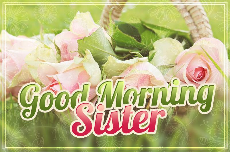 Good Morning Sister beautiful picture with pink roses