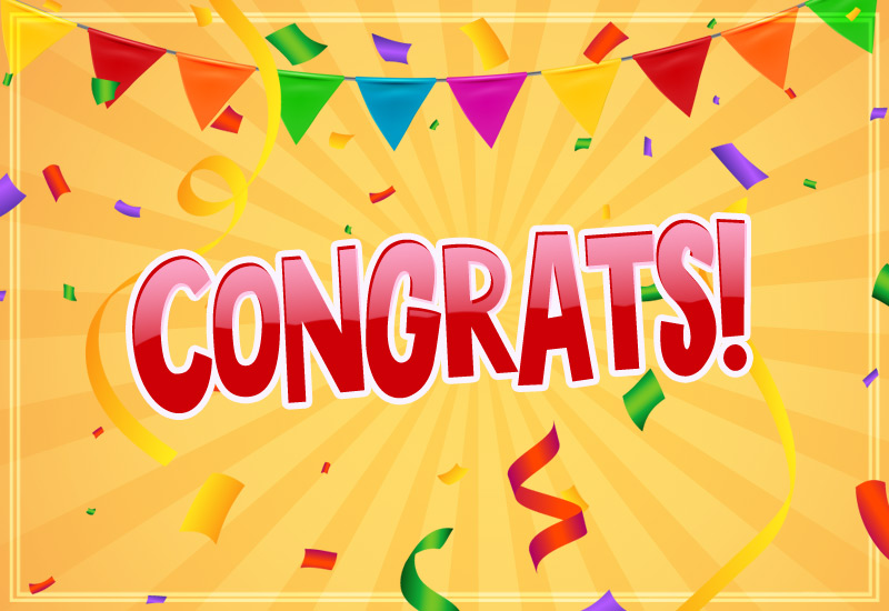 Congrats Image with colorful orange background