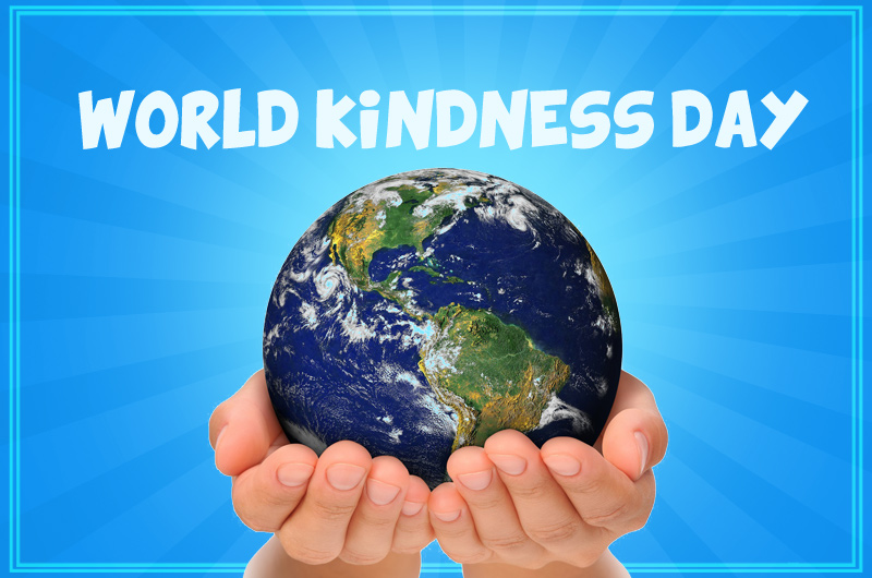 World Kindness Day picture with hands holding the globe