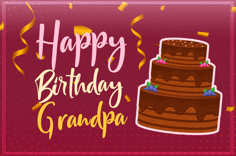 Happy Birthday Grandpa Image with cartoon cake