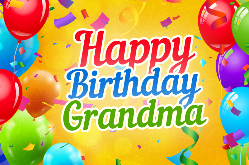 Happy Birthday Grandma colorful Image with balloons