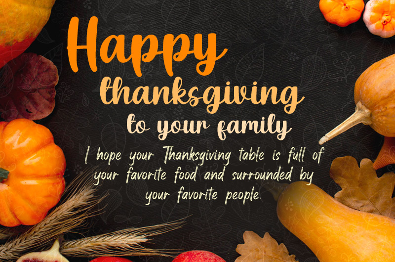 Happy Thanksgiving to your family horizontal image