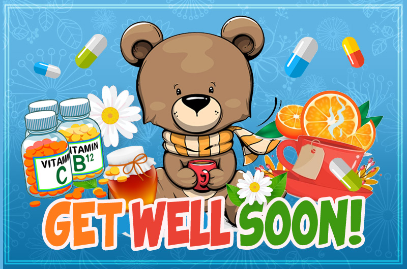 Get Well Soon Picture with teddy bear