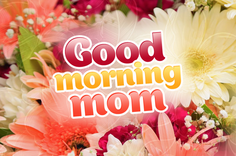 Good Morning Mom image with beautiful flowers