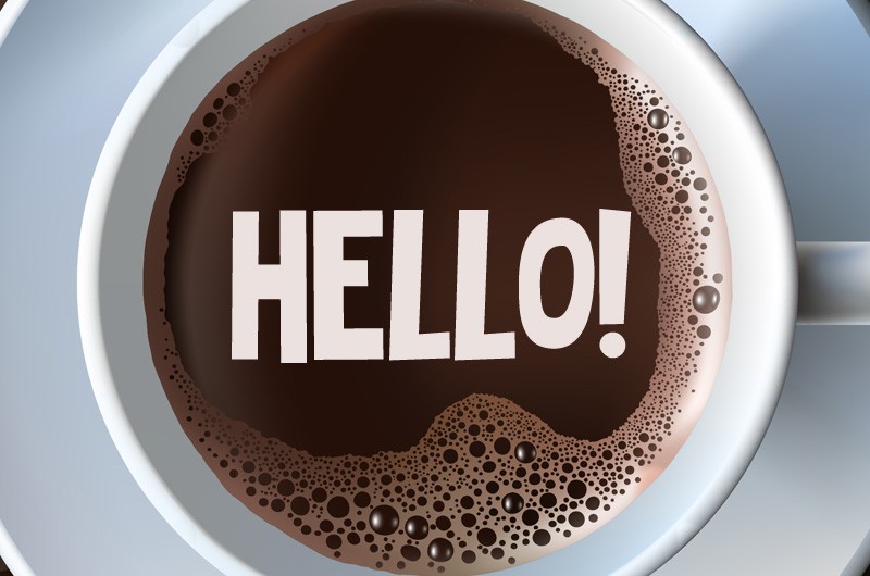 Hello image with coffee