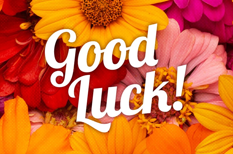 Good Luck Image with flowers